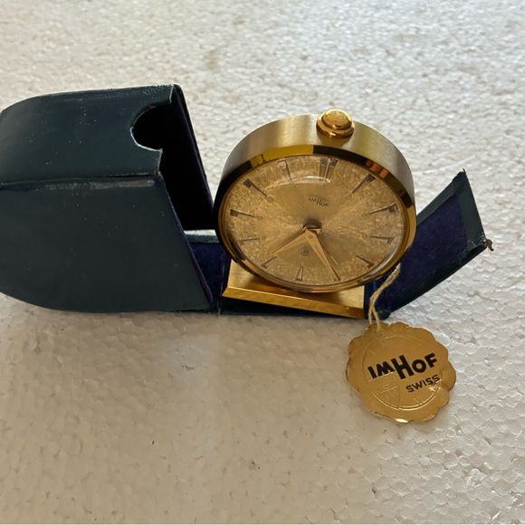 Vintage ImHof Swiss Alarm Manual Wind Travel Clock - Picture 3 of 10